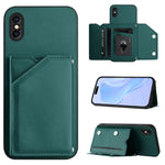 เคสโทรศัพท์สัมผัสผิวสกินพร้อมช่องใส่บัตรสี่ช่องและสายรัดข้อมือ สำหรับ iPhone 12 mini, สำหรับ iPhone 11 Pro Max, สำหรับ iPhone 11, สำหรับ iPhone 11 Pro, สำหรับ iPhone X / XS, สำหรับ iPhone XR, สำหรับ iPhone XS Max, สำหรับ iPhone 7 Plus / 8 Plus