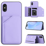 เคสโทรศัพท์สัมผัสผิวสกินพร้อมช่องใส่บัตรสี่ช่องและสายรัดข้อมือ สำหรับ iPhone 12 mini, สำหรับ iPhone 11 Pro Max, สำหรับ iPhone 11, สำหรับ iPhone 11 Pro, สำหรับ iPhone X / XS, สำหรับ iPhone XR, สำหรับ iPhone XS Max, สำหรับ iPhone 7 Plus / 8 Plus