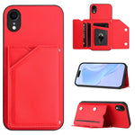 เคสโทรศัพท์สัมผัสผิวสกินพร้อมช่องใส่บัตรสี่ช่องและสายรัดข้อมือ สำหรับ iPhone 12 mini, สำหรับ iPhone 11 Pro Max, สำหรับ iPhone 11, สำหรับ iPhone 11 Pro, สำหรับ iPhone X / XS, สำหรับ iPhone XR, สำหรับ iPhone XS Max, สำหรับ iPhone 7 Plus / 8 Plus