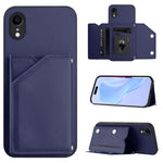 เคสโทรศัพท์สัมผัสผิวสกินพร้อมช่องใส่บัตรสี่ช่องและสายรัดข้อมือ สำหรับ iPhone 12 mini, สำหรับ iPhone 11 Pro Max, สำหรับ iPhone 11, สำหรับ iPhone 11 Pro, สำหรับ iPhone X / XS, สำหรับ iPhone XR, สำหรับ iPhone XS Max, สำหรับ iPhone 7 Plus / 8 Plus