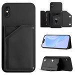 เคสโทรศัพท์สัมผัสผิวสกินพร้อมช่องใส่บัตรสี่ช่องและสายรัดข้อมือ สำหรับ iPhone 12 mini, สำหรับ iPhone 11 Pro Max, สำหรับ iPhone 11, สำหรับ iPhone 11 Pro, สำหรับ iPhone X / XS, สำหรับ iPhone XR, สำหรับ iPhone XS Max, สำหรับ iPhone 7 Plus / 8 Plus