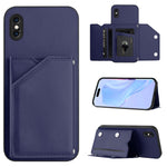เคสโทรศัพท์สัมผัสผิวสกินพร้อมช่องใส่บัตรสี่ช่องและสายรัดข้อมือ สำหรับ iPhone 12 mini, สำหรับ iPhone 11 Pro Max, สำหรับ iPhone 11, สำหรับ iPhone 11 Pro, สำหรับ iPhone X / XS, สำหรับ iPhone XR, สำหรับ iPhone XS Max, สำหรับ iPhone 7 Plus / 8 Plus