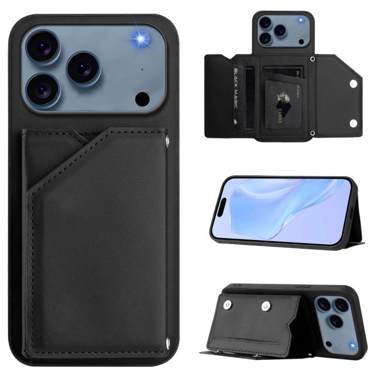 เคสโทรศัพท์สัมผัสผิวสกินพร้อมช่องใส่บัตรสี่ช่องและสายรัดข้อมือ สำหรับ iPhone 17 Pro Max, สำหรับ iPhone 17 Pro, สำหรับ iPhone 17, สำหรับ iPhone Air, สำหรับ iPhone 16 Pro Max, สำหรับ iPhone 16 Pro, สำหรับ iPhone 16 Plus, สำหรับ iPhone 16