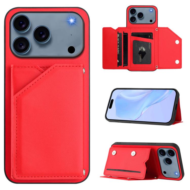 เคสโทรศัพท์สัมผัสผิวสกินพร้อมช่องใส่บัตรสี่ช่องและสายรัดข้อมือ สำหรับ iPhone 17 Pro Max, สำหรับ iPhone 17 Pro, สำหรับ iPhone 17, สำหรับ iPhone Air, สำหรับ iPhone 16 Pro Max, สำหรับ iPhone 16 Pro, สำหรับ iPhone 16 Plus, สำหรับ iPhone 16