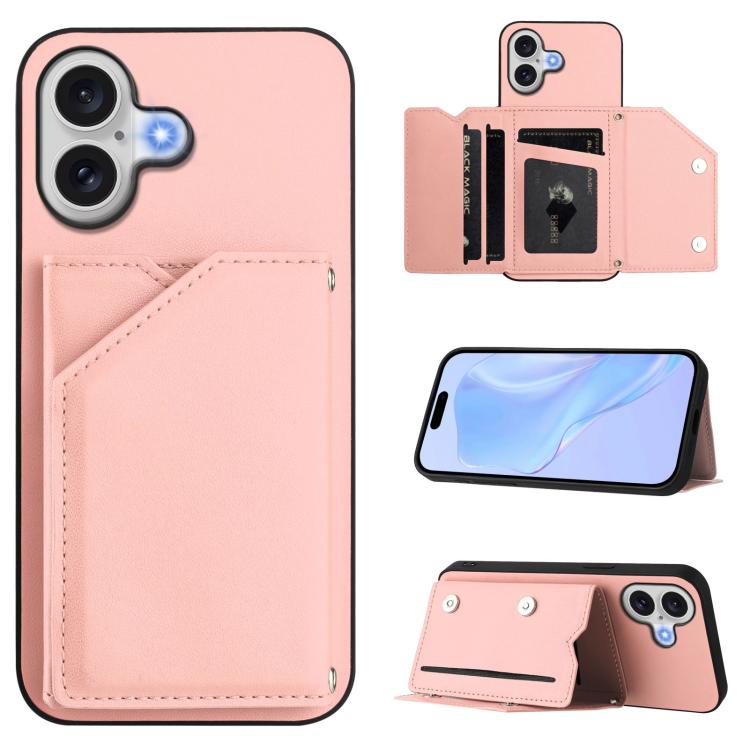 เคสโทรศัพท์สัมผัสผิวสกินพร้อมช่องใส่บัตรสี่ช่องและสายรัดข้อมือ สำหรับ iPhone 17 Pro Max, สำหรับ iPhone 17 Pro, สำหรับ iPhone 17, สำหรับ iPhone Air, สำหรับ iPhone 16 Pro Max, สำหรับ iPhone 16 Pro, สำหรับ iPhone 16 Plus, สำหรับ iPhone 16