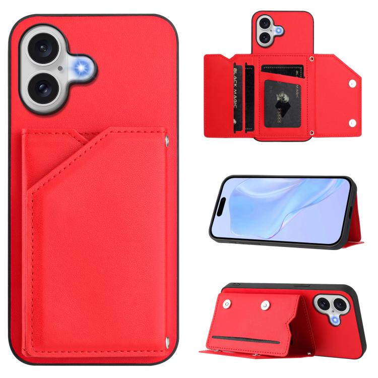 เคสโทรศัพท์สัมผัสผิวสกินพร้อมช่องใส่บัตรสี่ช่องและสายรัดข้อมือ สำหรับ iPhone 17 Pro Max, สำหรับ iPhone 17 Pro, สำหรับ iPhone 17, สำหรับ iPhone Air, สำหรับ iPhone 16 Pro Max, สำหรับ iPhone 16 Pro, สำหรับ iPhone 16 Plus, สำหรับ iPhone 16