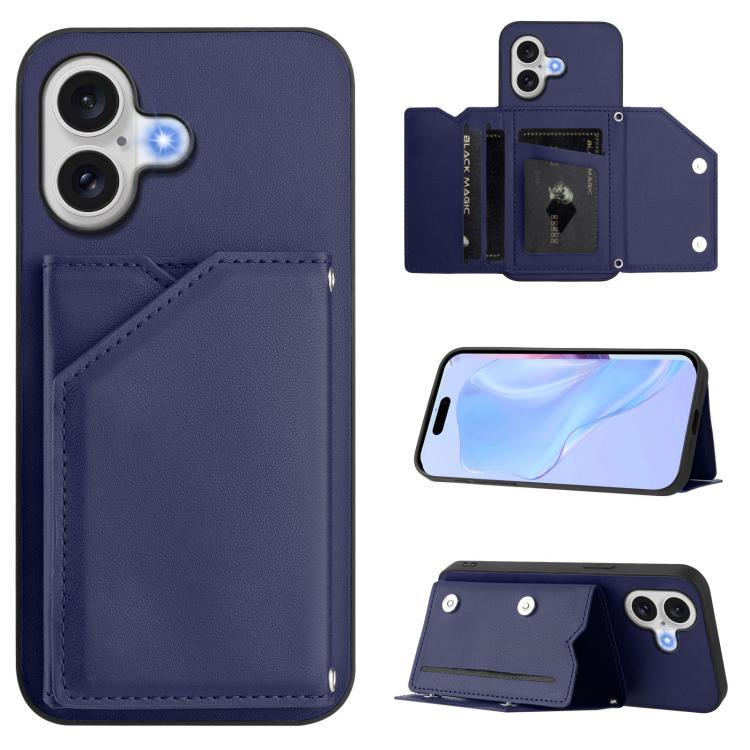 เคสโทรศัพท์สัมผัสผิวสกินพร้อมช่องใส่บัตรสี่ช่องและสายรัดข้อมือ สำหรับ iPhone 17 Pro Max, สำหรับ iPhone 17 Pro, สำหรับ iPhone 17, สำหรับ iPhone Air, สำหรับ iPhone 16 Pro Max, สำหรับ iPhone 16 Pro, สำหรับ iPhone 16 Plus, สำหรับ iPhone 16