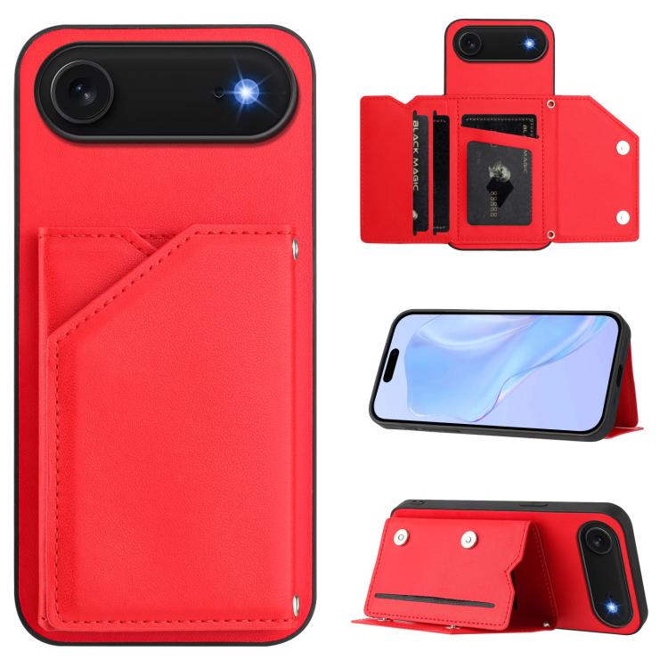 เคสโทรศัพท์สัมผัสผิวสกินพร้อมช่องใส่บัตรสี่ช่องและสายรัดข้อมือ สำหรับ iPhone 17 Pro Max, สำหรับ iPhone 17 Pro, สำหรับ iPhone 17, สำหรับ iPhone Air, สำหรับ iPhone 16 Pro Max, สำหรับ iPhone 16 Pro, สำหรับ iPhone 16 Plus, สำหรับ iPhone 16