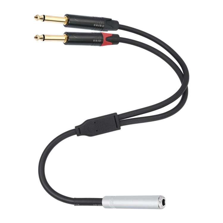 สายเสียง Y-type ตัวเมียสเตอริโอ 6.35 มม. 1/4 TRS เป็นตัวผู้คู่ 6.35 มม. F ถึง 2 x M