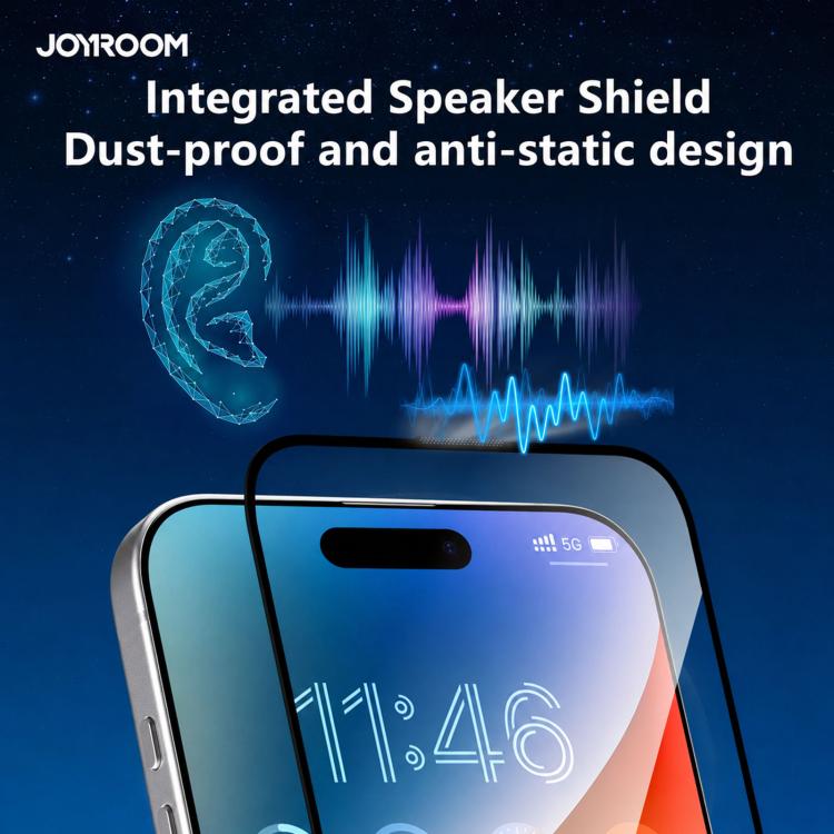 ฟิล์มกระจกนิรภัย HD เต็มจอ 2.5D ซีรีส์ JOYROOM Knight สำหรับ iPhone 17 Pro Max, สำหรับ iPhone 17 Pro, สำหรับ iPhone 17, สำหรับ iPhone Air, สำหรับ iPhone 15 Pro Max, สำหรับ iPhone 15 Pro