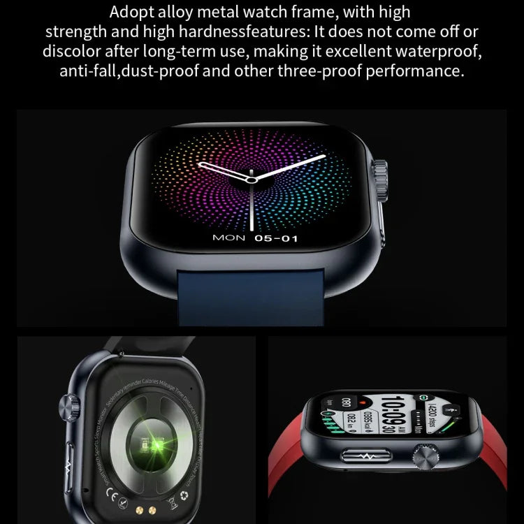 นาฬิกาอัจฉริยะ ET587 หน้าจอ AMOLED 1.95 นิ้ว, ตรวจคลื่นไฟฟ้าหัวใจ (ECG) / ตรวจน้ำตาลในเลือด