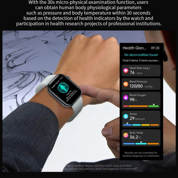 นาฬิกาอัจฉริยะ ET587 หน้าจอ AMOLED 1.95 นิ้ว, ตรวจคลื่นไฟฟ้าหัวใจ (ECG) / ตรวจน้ำตาลในเลือด