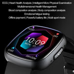 นาฬิกาอัจฉริยะ ET593 หน้าจอสี่เหลี่ยม IPS 1.75 นิ้ว, ตรวจคลื่นไฟฟ้าหัวใจ (ECG) / ตรวจน้ำตาลในเลือด