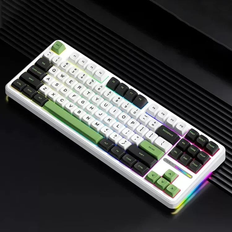 AULA F87 คีย์บอร์ดกลไกแบบมีสาย/2.4G/Bluetooth 87 ปุ่ม ปรับแต่งไฟ RGB สามโหมด