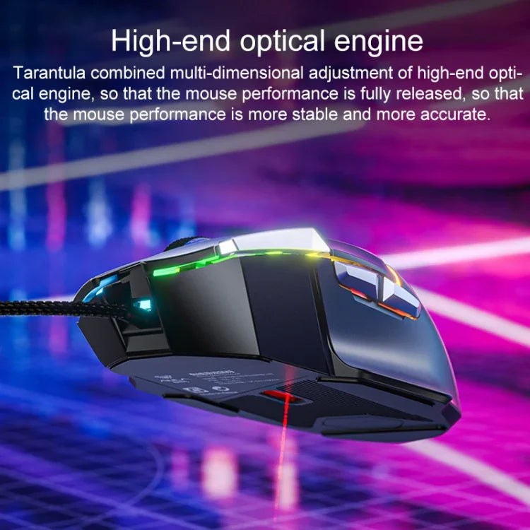 AULA S12 Pro เมาส์เกมแบบมีสาย RGB ความละเอียด 12800DPI