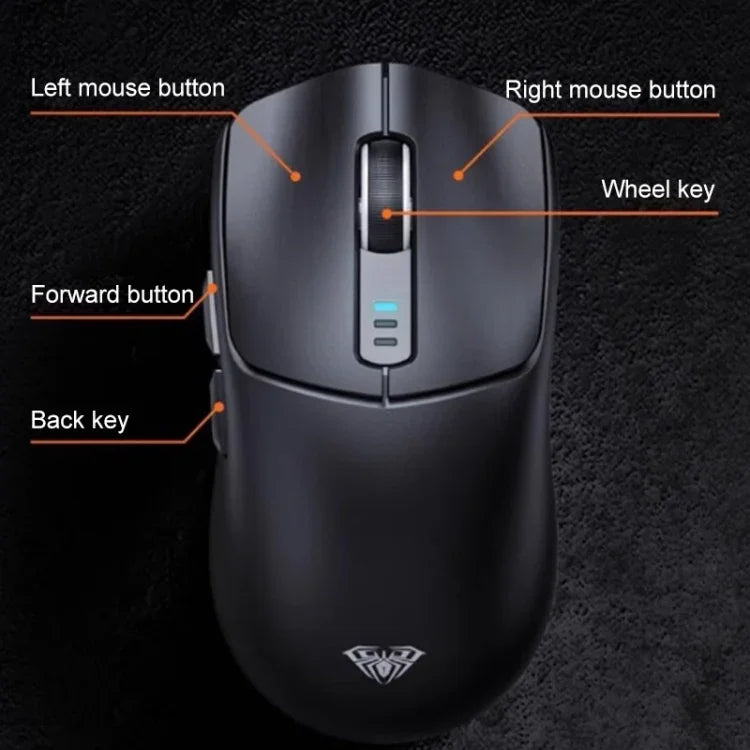 AULA SC580 เมาส์เกมไร้สายแบบมีสาย/2.4G/Bluetooth สามโหมด ความละเอียด 10000DPI