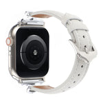 สายรัดนาฬิกาหนังแท้หัวเข็มขัดรูปตัว X ลายจุด สำหรับ Apple Watch 46 มม. / 49 มม. / 45 มม. / 44 มม. และ Apple Watch 42 มม. / 41 มม. / 40 มม. / 38 มม.