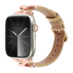 สายรัดนาฬิกาหนังแท้หัวเข็มขัดรูปตัว X ลายจุด สำหรับ Apple Watch 46 มม. / 49 มม. / 45 มม. / 44 มม. และ Apple Watch 42 มม. / 41 มม. / 40 มม. / 38 มม.