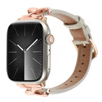 สายรัดนาฬิกาหนังแท้หัวเข็มขัดรูปตัว X ลายจุด สำหรับ Apple Watch 46 มม. / 49 มม. / 45 มม. / 44 มม. และ Apple Watch 42 มม. / 41 มม. / 40 มม. / 38 มม.