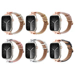 สายรัดนาฬิกาหนังแท้หัวเข็มขัดรูปตัว X ลายจุด สำหรับ Apple Watch 46 มม. / 49 มม. / 45 มม. / 44 มม. และ Apple Watch 42 มม. / 41 มม. / 40 มม. / 38 มม.