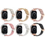 สายรัดนาฬิกาหนังแท้หัวเข็มขัดรูปตัว X ลายจุด สำหรับ Apple Watch 46 มม. / 49 มม. / 45 มม. / 44 มม. และ Apple Watch 42 มม. / 41 มม. / 40 มม. / 38 มม.