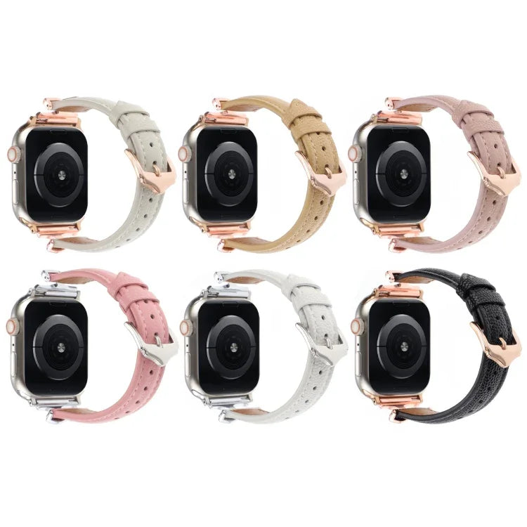 สายรัดนาฬิกาหนังแท้หัวเข็มขัดรูปตัว X ลายจุด สำหรับ Apple Watch 46 มม. / 49 มม. / 45 มม. / 44 มม. และ Apple Watch 42 มม. / 41 มม. / 40 มม. / 38 มม.
