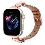 สายรัดนาฬิกาหนังแท้หัวเสือดาว สำหรับ Apple Watch 46 มม. / 49 มม. / 45 มม. / 44 มม. และ Apple Watch 42 มม. / 41 มม. / 40 มม. / 38 มม.