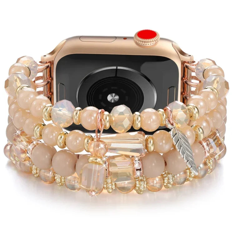 สายรัดนาฬิกาโซ่ลูกปัดพู่ สำหรับ Apple Watch 46 มม. / 49 มม. / 45 มม. / 44 มม. และ Apple Watch 42 มม. / 41 มม. / 40 มม. / 38 มม.