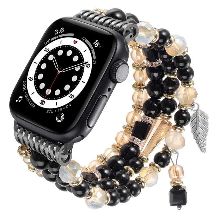 สายรัดนาฬิกาโซ่ลูกปัดพู่ สำหรับ Apple Watch 46 มม. / 49 มม. / 45 มม. / 44 มม. และ Apple Watch 42 มม. / 41 มม. / 40 มม. / 38 มม.