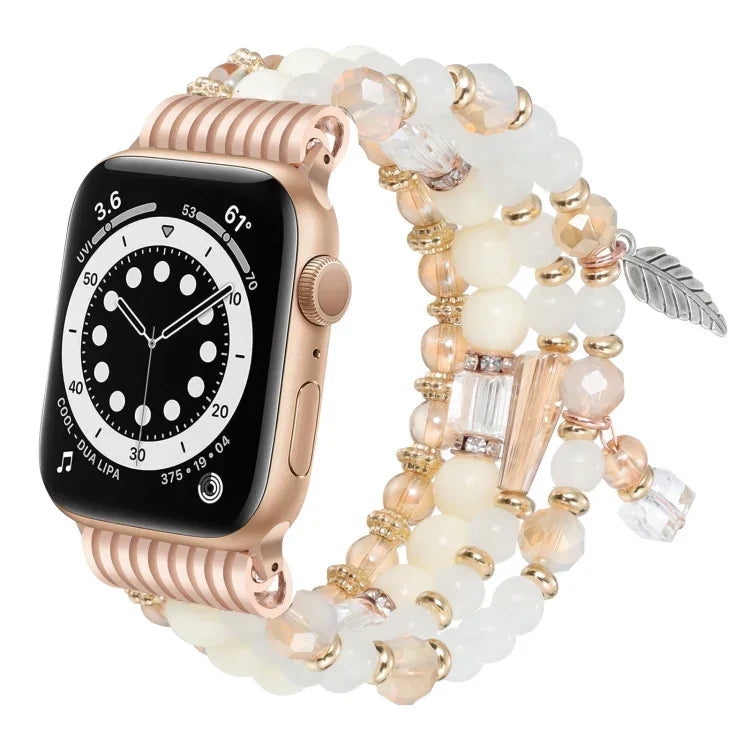 สายรัดนาฬิกาโซ่ลูกปัดพู่ สำหรับ Apple Watch 46 มม. / 49 มม. / 45 มม. / 44 มม. และ Apple Watch 42 มม. / 41 มม. / 40 มม. / 38 มม.