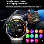 นาฬิกาอัจฉริยะ MT200 หน้าจอ AMOLED 1.43 นิ้ว สายเหล็ก IP67 โทร BT, รองรับ ECG