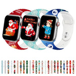 สายรัดนาฬิกาซิลิโคนหัวเข็มขัดกลับลายคริสต์มาส สำหรับ Apple Watch 46 มม. / 49 มม. / 45 มม. / 44 มม. และ Apple Watch 42 มม. / 41 มม. / 40 มม. / 38 มม.