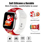 สายรัดนาฬิกาซิลิโคนหัวเข็มขัดกลับลายคริสต์มาส สำหรับ Apple Watch 46 มม. / 49 มม. / 45 มม. / 44 มม. และ Apple Watch 42 มม. / 41 มม. / 40 มม. / 38 มม.
