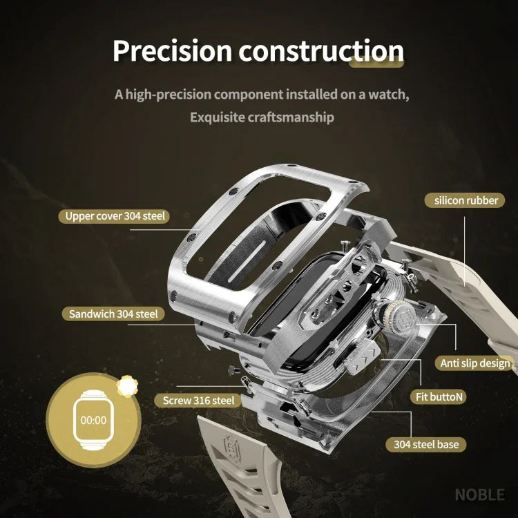 เคสโลหะ RedPepper Armor พร้อมสายรัดซิลิโคนในตัว สำหรับ Apple Watch 44 มม. / 45 มม.