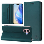 เคสโทรศัพท์หนัง RFID แบบพับสองชั้นพร้อมแม่เหล็กดูด RC01 สำหรับ iPhone 16 Pro, สำหรับ iPhone 16 Plus, สำหรับ iPhone 16, สำหรับ iPhone 15 Pro Max, สำหรับ iPhone 15 Pro, สำหรับ iPhone 15 Plus