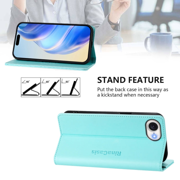 เคสโทรศัพท์หนังดูดแม่เหล็กพับสองชั้น RC01 พร้อม RFID สำหรับ iPhone 17e / 16e, สำหรับ iPhone 17 Pro Max, สำหรับ iPhone 17 Pro, สำหรับ iPhone 17, สำหรับ iPhone Air, สำหรับ iPhone 16 Pro Max