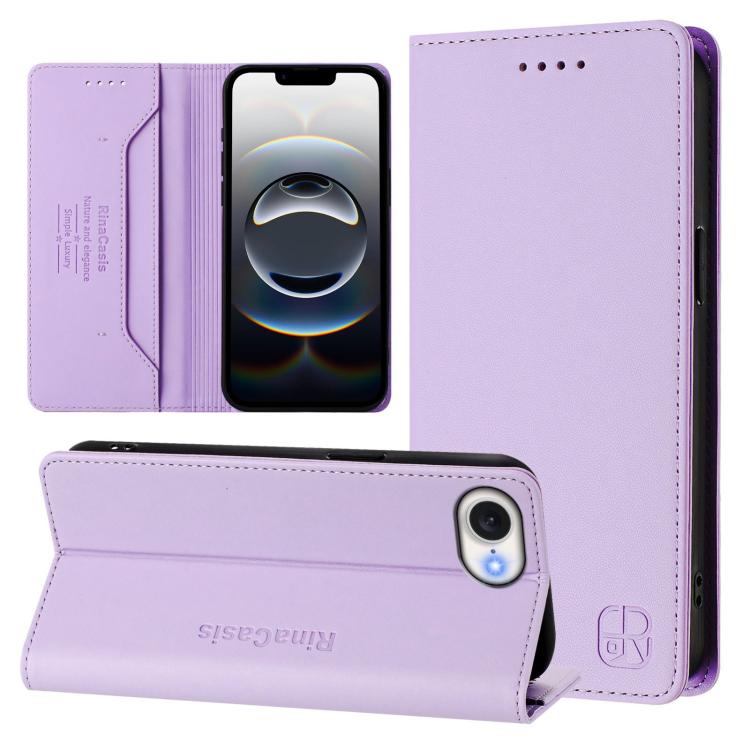 เคสโทรศัพท์หนังดูดแม่เหล็กพับสองชั้น RC01 พร้อม RFID สำหรับ iPhone 17e / 16e, สำหรับ iPhone 17 Pro Max, สำหรับ iPhone 17 Pro, สำหรับ iPhone 17, สำหรับ iPhone Air, สำหรับ iPhone 16 Pro Max