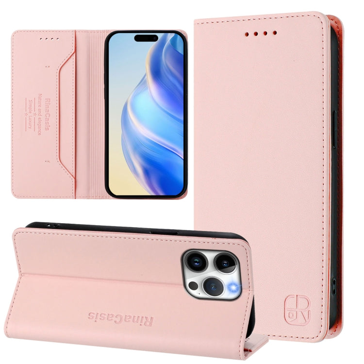 เคสโทรศัพท์หนัง RFID แบบพับสองชั้นพร้อมแม่เหล็กดูด RC01 สำหรับ iPhone 16 Pro, สำหรับ iPhone 16 Plus, สำหรับ iPhone 16, สำหรับ iPhone 15 Pro Max, สำหรับ iPhone 15 Pro, สำหรับ iPhone 15 Plus