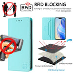 RC01 Dual-Folded Magnetic Suction RFID Leather Phone Case, For iPhone 13 Pro Max, For iPhone 13 Pro, For iPhone 13 mini, For iPhone 12 / 12 Pro, For iPhone 12 Pro Max, For iPhone 12 mini