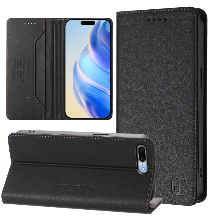 เคสหนังโทรศัพท์แบบพับสองชั้นพร้อมแม่เหล็กดูดและ RFID รุ่น RC01 สำหรับ iPhone 7 Plus / 8 Plus