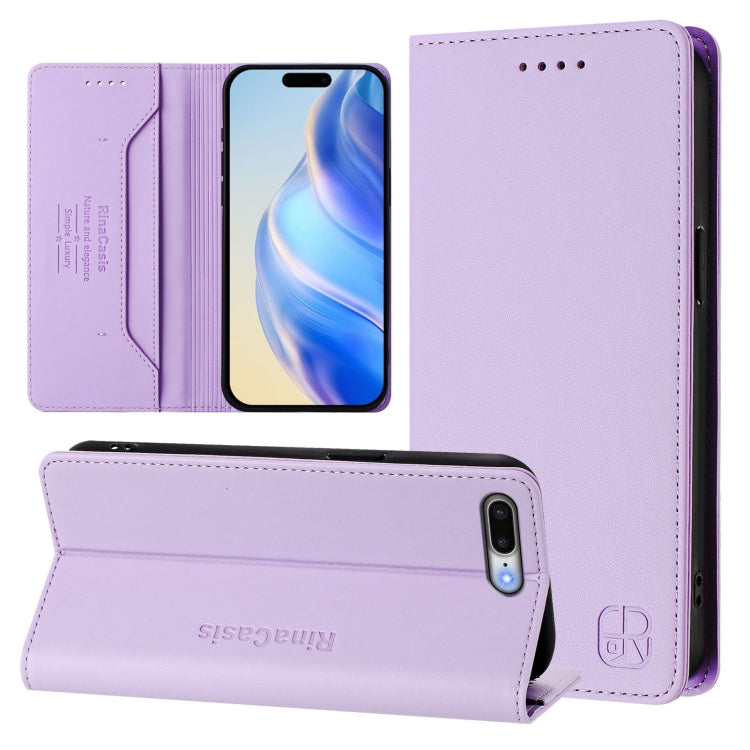 เคสหนังโทรศัพท์แบบพับสองชั้นพร้อมแม่เหล็กดูดและ RFID รุ่น RC01 สำหรับ iPhone 7 Plus / 8 Plus