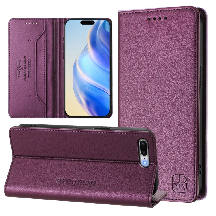 เคสหนังโทรศัพท์แบบพับสองชั้นพร้อมแม่เหล็กดูดและ RFID รุ่น RC01 สำหรับ iPhone 7 Plus / 8 Plus