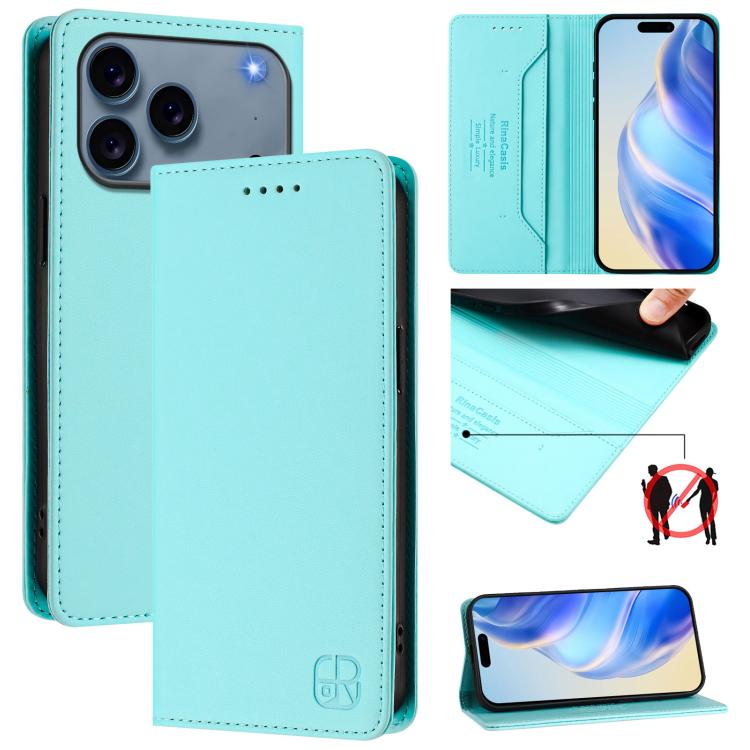 เคสโทรศัพท์หนังดูดแม่เหล็กพับสองชั้น RC01 พร้อม RFID สำหรับ iPhone 17e / 16e, สำหรับ iPhone 17 Pro Max, สำหรับ iPhone 17 Pro, สำหรับ iPhone 17, สำหรับ iPhone Air, สำหรับ iPhone 16 Pro Max