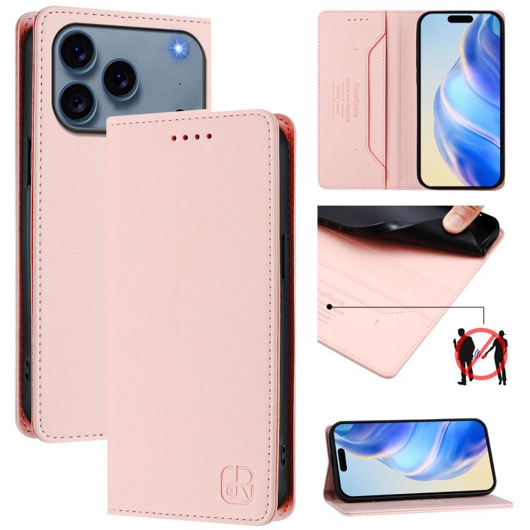 เคสโทรศัพท์หนังดูดแม่เหล็กพับสองชั้น RC01 พร้อม RFID สำหรับ iPhone 17e / 16e, สำหรับ iPhone 17 Pro Max, สำหรับ iPhone 17 Pro, สำหรับ iPhone 17, สำหรับ iPhone Air, สำหรับ iPhone 16 Pro Max
