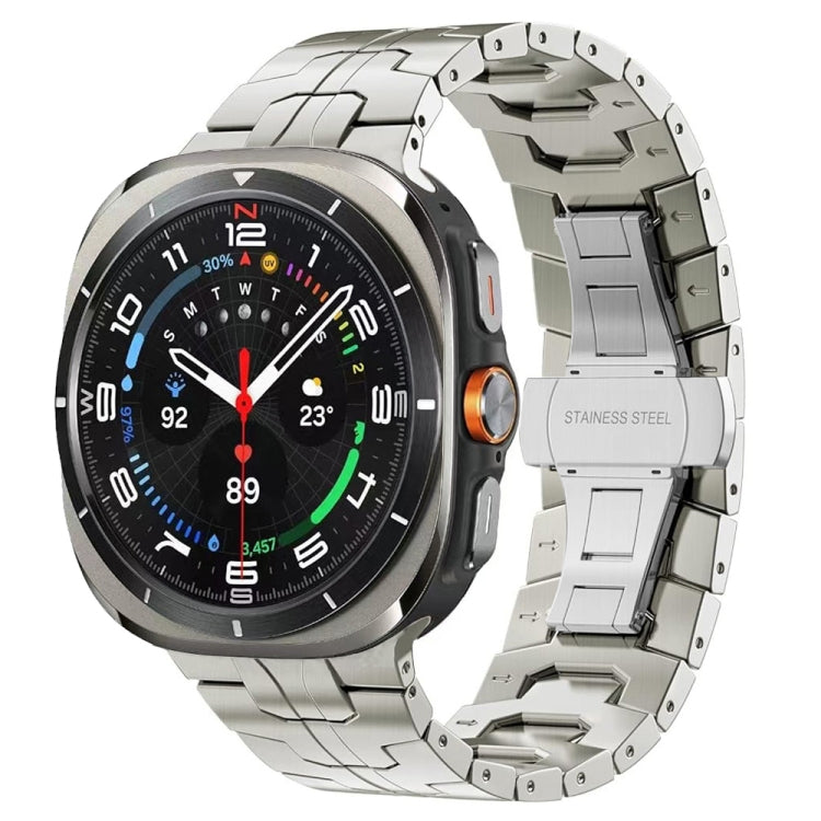 สายรัดนาฬิกาไทเทเนียมอัลลอยด์หัวเข็มขัดรูปผีเสื้อ สำหรับ Samsung Galaxy Watch Ultra 47mm / Ultra 2025