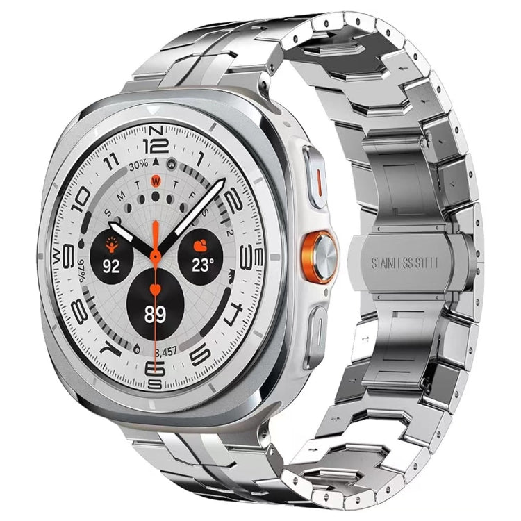 สายรัดนาฬิกาไทเทเนียมอัลลอยด์หัวเข็มขัดรูปผีเสื้อ สำหรับ Samsung Galaxy Watch Ultra 47mm / Ultra 2025