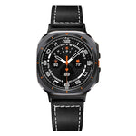 สายรัดนาฬิกาหนังแท้หัวเข็มขัดสีดำ สำหรับ Samsung Galaxy Watch Ultra 47 มม. / Ultra 2025