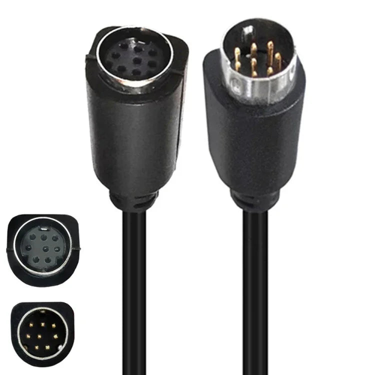 สายอะแดปเตอร์เสียงทีวี mini DIN 8 พิน มุม 90 องศา สายกล่อง S-Video ทีวี, 0.5m, 1.8m, 3m