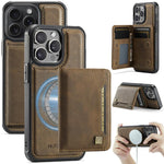 เคสโทรศัพท์กระเป๋าใส่บัตรพับแม่เหล็ก RFID AutSpace A13 MagSafe สำหรับ iPhone 12 Pro Max, สำหรับ iPhone 12 Pro