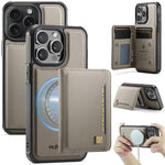เคสโทรศัพท์กระเป๋าใส่บัตรพับแม่เหล็ก RFID AutSpace A13 MagSafe สำหรับ iPhone 12 Pro Max, สำหรับ iPhone 12 Pro
